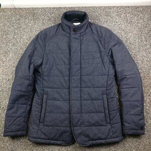 Reiss Jacket Quilted Full Zip Heather Navy Blue Mens Medium